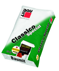 Baumit Classico Special (минеральная декоративная штукатурка) Фактура "Шуба", 1,0 мм,1,5 мм, 2,0 мм белая  мешок 25 кг