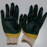 Перчатки трикотажные с двойным латексным обливом (зеленые)