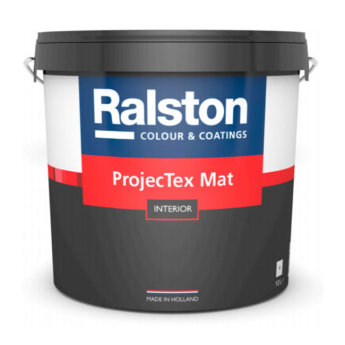 Ralston ProjecTex W / ПрожектТекс Белая 10,0 л (для безвоздушного нанесения, глубокоматовая, высокая паропроницаемость, 2 класс, для внутренних работ)